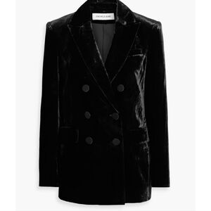 Veronica Beard Double-Breasted Black Velvet Jacket